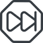 Line, up, normal, octagon, video, play, forward, backward, mp3, player, fast, pause, forward-fast icon