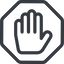 Line, up, normal, solid, octagon, hand, stop, fingers icon