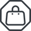 Line, normal, octagon, shopping, cart, market, hand, handbag, bag, bags icon