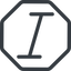 Line, normal, octagon, text, type, editor, font, typography, italic, font-style icon