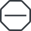 Line, up, normal, octagon, minus, remove, sub, substract, collapse, -, less icon