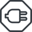 Line, up, normal, octagon, electricity, plug, charge, charger, electric, electrics, electrical icon