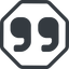 Line, up, normal, octagon, mark, quote, quotation, citation, quote-solid, quotation-mark, double-quotes icon