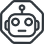 Line, normal, octagon, robot, robotics, head icon