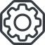 Line, normal, octagon, setting, config, gear, wheel, settings, cog icon