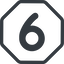 Line, normal, octagon, number, font, digit, 6, six, 9, nine icon