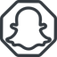 Line, normal, solid, octagon, logo, brand, social, network, chat, snapchat, snap icon