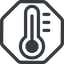 Line, normal, octagon, temperature, thermometer, heat, high, hot, thermometer-high icon