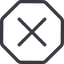 Line, normal, octagon, times, cross, error, not, remove, no, delete, x, math, mathematics, mathematical, maths icon