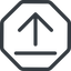 Line, up, normal, octagon, upload, uploaded, uploading icon