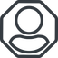 Line, up, normal, circle, octagon, user, man, woman, person, user-circle icon
