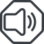 Line, up, normal, octagon, speaker, volume, mute, unmute, music, sound, loudspeaker, volume-2 icon