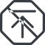 Line, down, normal, octagon, download, downloaded, downloading, prohibited icon