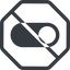 Line, down, normal, solid, octagon, setting, prohibited, apple, on, off, ios, switch, button, radio, switch-solid icon
