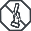 Line, left, normal, octagon, horizontal, mirror, prohibited, healthcare, help, care, gift, hand, giving, giving-hand, love, give icon