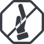Line, left, normal, octagon, prohibited, healthcare, help, care, gift, hand, giving, giving-hand, love, give, giving-hand-solid icon