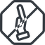 Line, left, normal, octagon, prohibited, healthcare, help, care, gift, hand, giving, giving-hand, love, give icon