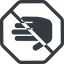Line, right, normal, solid, octagon, horizontal, mirror, prohibited, hand, stop, fingers, hand-solid icon