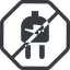 Line, right, normal, octagon, prohibited, electricity, plug, charge, charger, electric, electrics, electrical, plug-alt icon