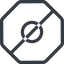 Line, normal, circle, octagon, horizontal, mirror, prohibited, dot, round icon