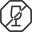 Line, normal, octagon, glass, horizontal, mirror, prohibited, party, wine, empty, champagne, glass-wine, drink, water, glass-wine-empty icon