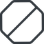 Line, normal, octagon, horizontal, mirror, prohibited icon
