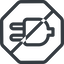 Line, up, normal, octagon, horizontal, mirror, prohibited, electricity, plug, charge, charger, electric, electrics, electrical icon