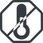 Line, normal, octagon, horizontal, mirror, prohibited, thermometer, cold, heat, temperature-solid icon