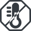 Line, normal, octagon, horizontal, mirror, prohibited, temperature, thermometer, cold, heat, hot, thermometer-solid icon
