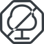 Line, normal, octagon, horizontal, mirror, prohibited, tree, forest icon