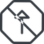 Line, up, normal, octagon, arrow, prohibited icon