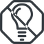 Line, up, normal, octagon, prohibited, light, bulb, brainstorming, creativity, idea, tip, lamp icon
