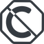 Line, right, normal, octagon, prohibited, copy, law, copyright, lience, c, copyright-solid icon