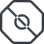 Line, normal, circle, octagon, prohibited, dot, round icon