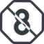Line, normal, octagon, prohibited, number, font, digit, 8, eight icon