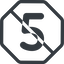 Line, normal, octagon, prohibited, number, font, digit, five, 5 icon