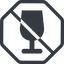 Line, normal, octagon, glass, prohibited, party, wine, empty, champagne, glass-wine, drink, water, glass-wine-empty-solid icon