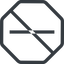 Line, up, normal, octagon, minus, remove, sub, substract, prohibited, collapse, -, less icon