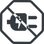 Line, up, normal, octagon, prohibited, electricity, plug, charge, charger, electric, electrics, electrical, plug-alt icon