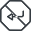 Line, up, normal, octagon, sign, confirm, arrow, prohibited, key, submit, send, return, enter, return-sign icon