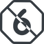 Line, normal, octagon, prohibited, number, font, digit, 6, six, 9, nine icon