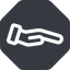 Down, normal, solid, octagon, horizontal, mirror, healthcare, help, care, gift, hand, giving, giving-hand, love, give icon