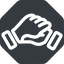 Down, normal, solid, octagon, horizontal, mirror, business, hand, handshake, shake, agreement, deal, hands, shaking, agree icon