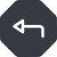 Down, normal, solid, octagon, sign, confirm, horizontal, mirror, arrow, key, submit, send, return, enter, return-sign icon