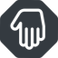 Down, normal, solid, octagon, hand, stop, fingers icon