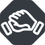Down, normal, solid, octagon, business, hand, handshake, shake, agreement, deal, hands, shaking, agree icon
