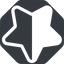 Down, normal, solid, octagon, star, rate, rating, half, star-half icon