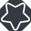 Down, normal, solid, octagon, star, rate, rating, favorite icon