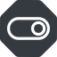 Down, normal, solid, octagon, setting, apple, on, off, ios, switch, button, radio icon
