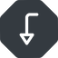 Left, normal, solid, octagon, sign, confirm, horizontal, mirror, arrow, key, submit, send, return, enter, return-sign icon